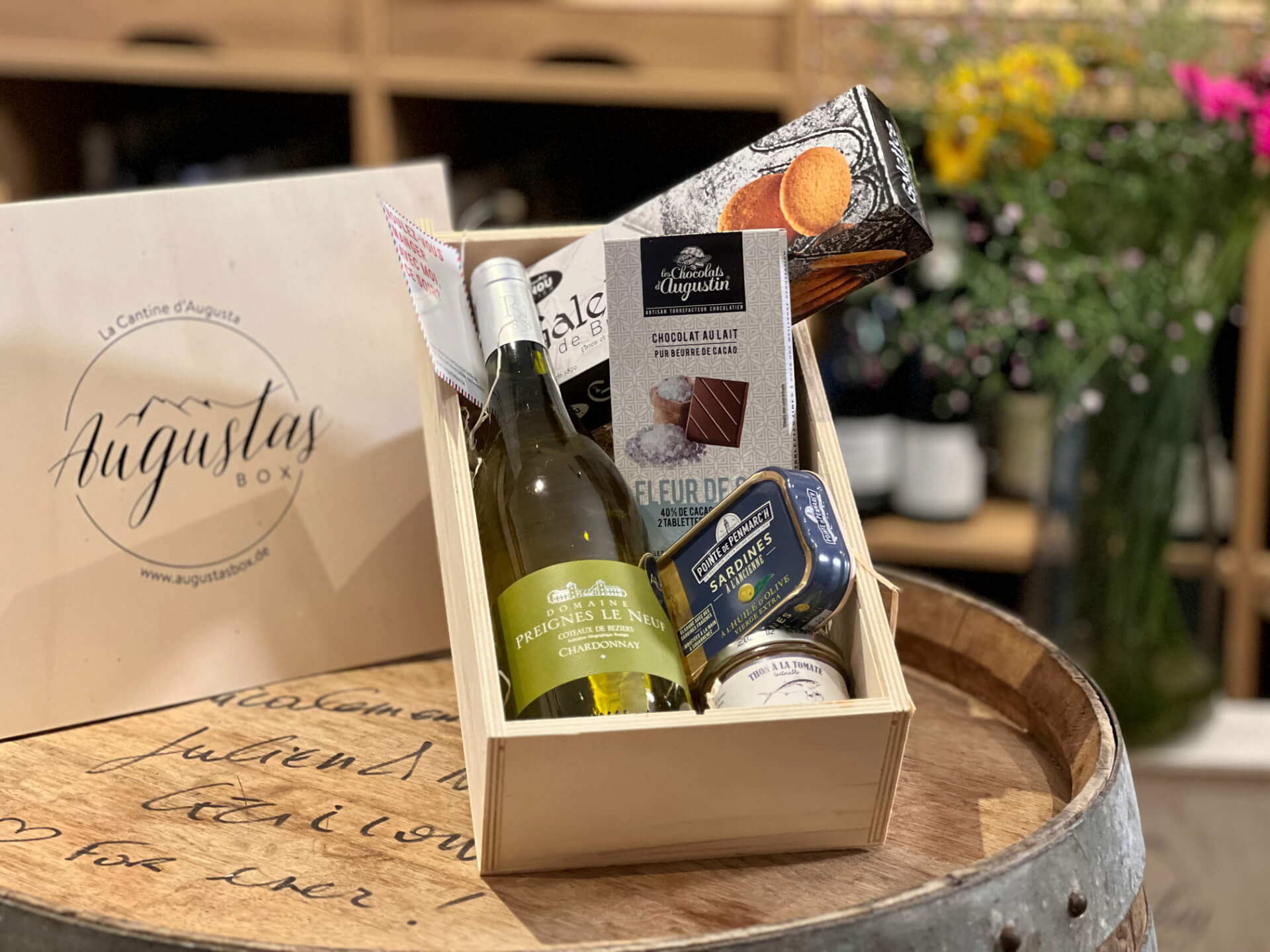 Geschenkkorb «Bretagne» - Augustas Box - Käse Wein und Feinkost aus Frankreich zu Hause genießen